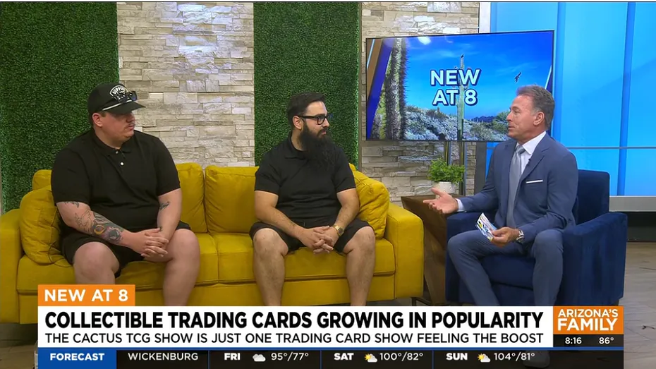 The Cactus TCG Show featured on Arizona's Family Channel 3 news broadcast
