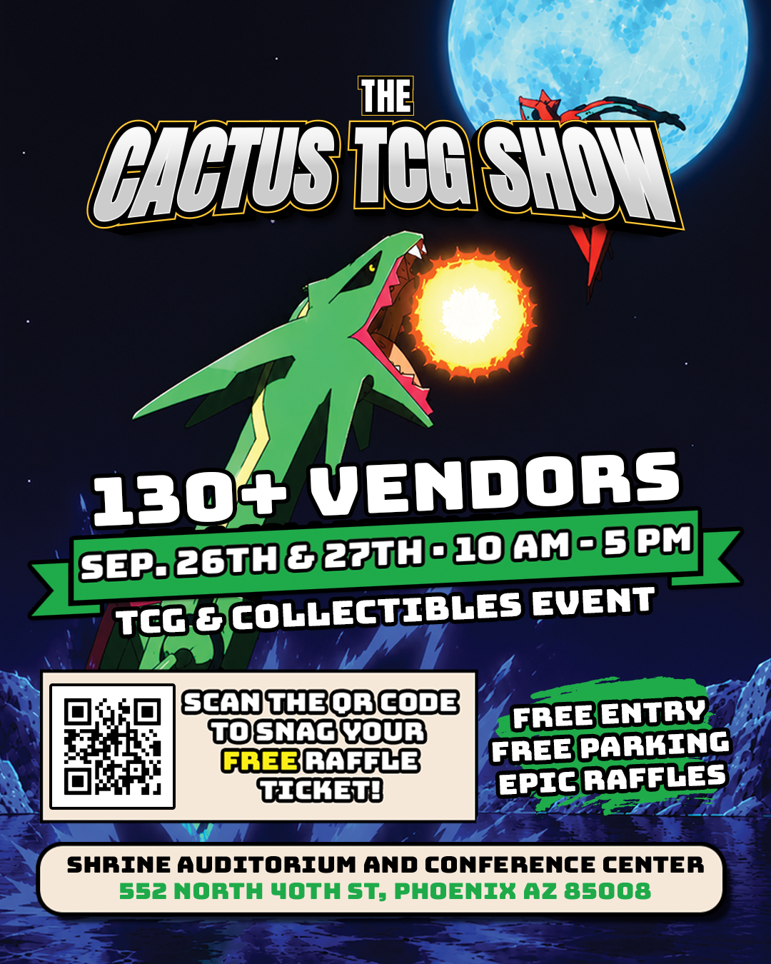 The Cactus TCG Show — September 2026 (Shrine Auditorium) official flyer — September 26 & 27, 2026 at The Shrine Auditorium, Phoenix